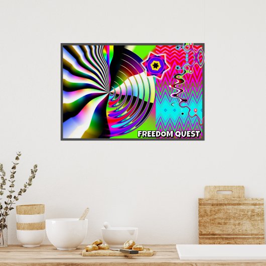 FREEDOM QUEST ( u kunt de woorden wijzigen ) Poster (Keuken)