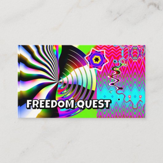 FREEDOM QUEST ( u kunt de woorden wijzigen ) Visitekaartje (Voorkant)