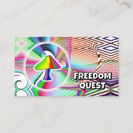 FREEDOM QUEST ( u kunt de woorden wijzigen ) Visitekaartje (Voorkant)