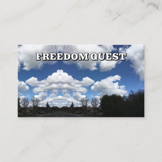 FREEDOM QUEST ( u kunt de woorden wijzigen ) Visitekaartje (Voorkant)