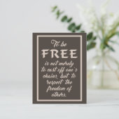Freedom Quote-briefkaart Briefkaart (Staand voorkant)