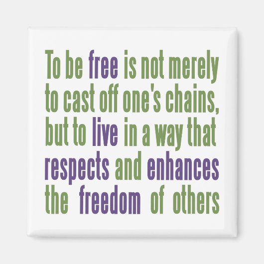 Freedom Quote-magneet Magneet (Voorkant)