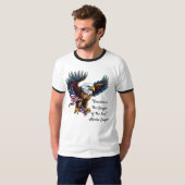 "Freedom" Quote met American Eagle en Flag Mannen T-shirt (Voorkant volledig)