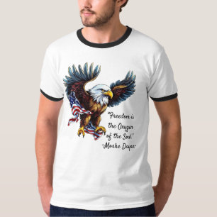 "Freedom" Quote met American Eagle en Flag Mannen T-shirt