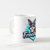 Freedom Rabbit – Een symbool van grenzeloze energi Koffiemok (Voorkant links)
