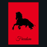 Freedom Red Black Horse Pop Art Poster<br><div class="desc">Wilde paarden Digitale kunstwerken,  schilderijen,  Afbeeldingen en Afbeeldingen</div>