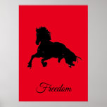 Freedom Red Black Horse Pop Art Poster<br><div class="desc">Wilde paarden Digitale kunstwerken,  schilderijen,  Afbeeldingen en Afbeeldingen</div>