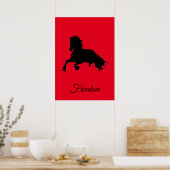 Freedom Red Black Horse Pop Art Poster (Keuken)