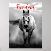 Freedom Red Black White-looppaarden Poster (Voorkant)