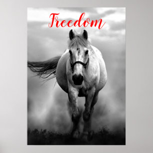 Freedom Red Black White-looppaarden Poster