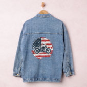 Freedom Ride: Retro Motorfiets en Amerikaanse Vlag Denim Jacket (Hangar)