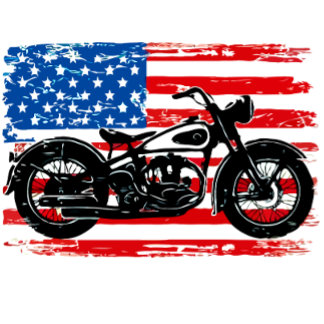 Freedom Ride: Vlag van de VS met Motorcycle T-shirt
