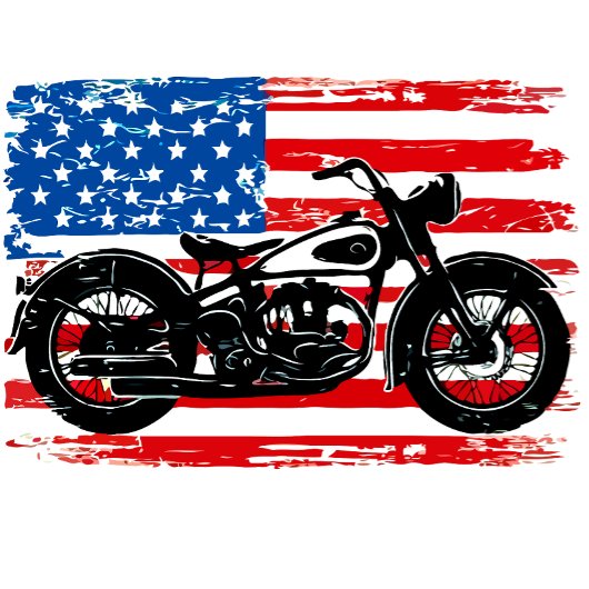 Freedom Ride: Vlag van de VS met Motorcycle T-shirt