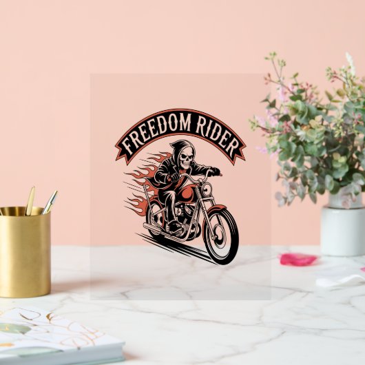 FreeDom Rider Biker Acryl Bord (Huwelijk)