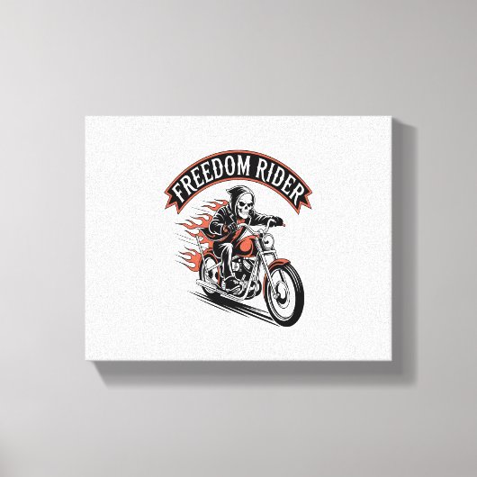 FreeDom Rider Biker Canvas Afdruk (Voorkant)