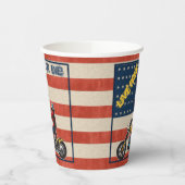 Freedom Rider Biker over VS-vlagpapier Papieren Bekers (Links)