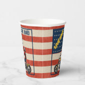 Freedom Rider Biker over VS-vlagpapier Papieren Bekers (Rechts)