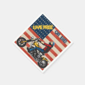 Freedom Rider Biker over VS-vlagpapier Servet (Hoek)