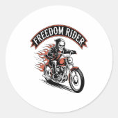 FreeDom Rider Biker Ronde Sticker (Voorkant)