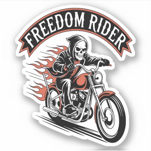 FreeDom Rider Biker Sticker (Voorkant)