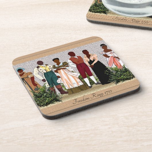 Freedom Rings 1712 • Afrocentrische drankonderscho Bier Onderzetter (Linkerzijde)