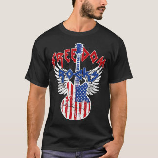 Freedom Rocks 4 juli Patriotic USA Flag Rock T-shirt