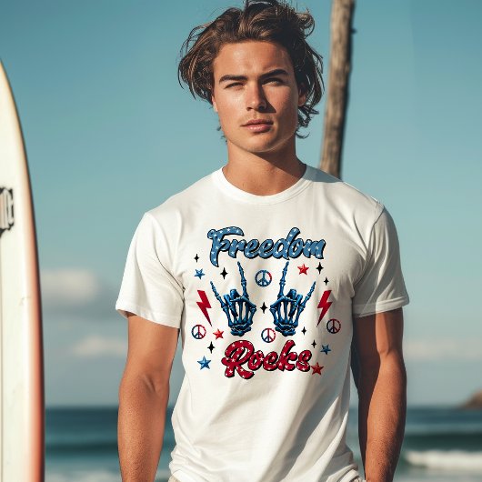 Freedom Rocks Onafhankelijkheidsdag 4 juli T-shirt