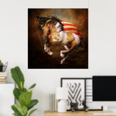 Freedom run American Flag Poster (Thuiskantoor)