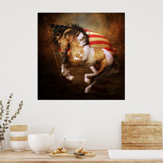 Freedom run American Flag Poster (Keuken)