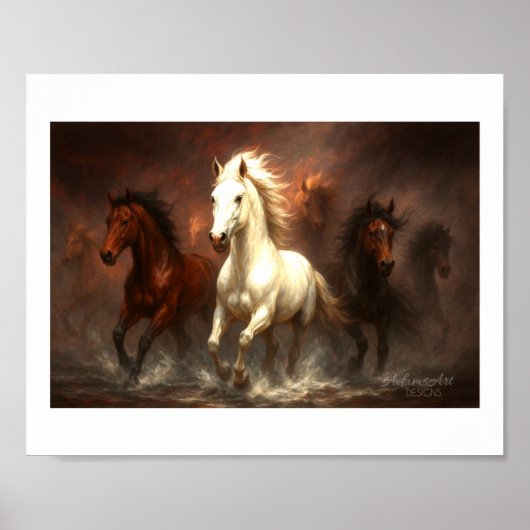 Freedom Run – Majestueuze paardenkunst aan de muur Poster (Voorkant)