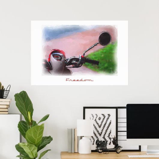 Freedom Scooter-Poster Poster (Thuiskantoor)