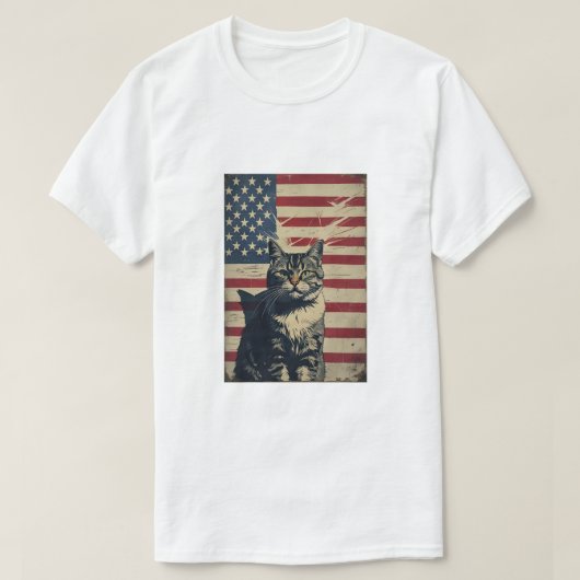 Freedom Scratcher – Patriotic Cat T-shirt (Design voorkant)