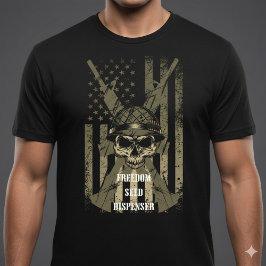 Freedom Seed Dispenser Patriotic Skull T-Shirt