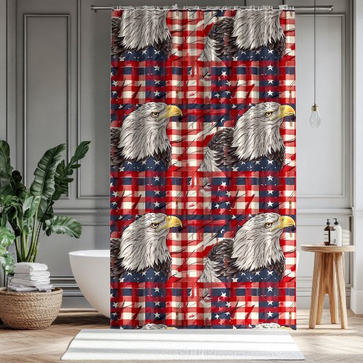 Freedom Shower Curtain Eagle Glory for Patriots Douchegordijn