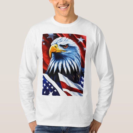 "Freedom Soars: Amerikaans Eagle Flag T-shirt" T-shirt (Voorkant)