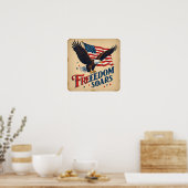 Freedom Soars Eagle Perkament Poster Print (Keuken)
