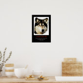 Freedom Spirit Motivatie Wolf Eyes Poster (Keuken)