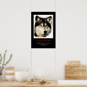 Freedom Spirit Motiverende Wolfogen Poster (Keuken)