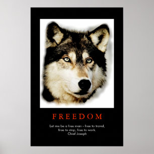 Freedom Spirit Motiverende Wolfogen Poster