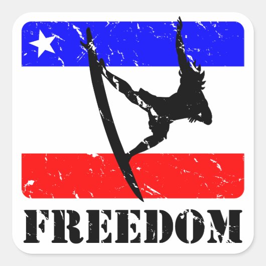 Freedom Surfing FLAIR Vierkante Sticker (Voorkant)