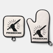 freedom sword graphic ovenwant & pannenlap set (Voorkant)