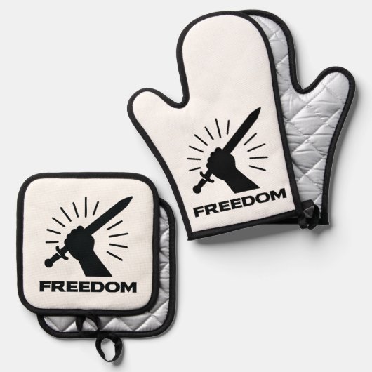 freedom sword graphic ovenwant & pannenlap set (Voorkant / Achterkant)