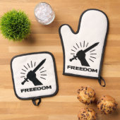 freedom sword graphic ovenwant & pannenlap set (Top down)
