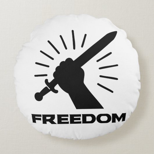 freedom sword graphic rond kussen (Voorkant)