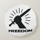 freedom sword graphic rond kussen (Achterkant)