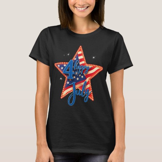 Freedom Threads: moedige Amerikaanse trots Prints T-shirt (Voorkant)