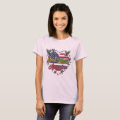 Freedom Threads: moedige Amerikaanse trots Prints T-shirt (Voorkant volledig)