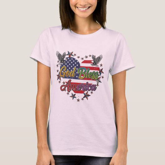 Freedom Threads: moedige Amerikaanse trots Prints T-shirt (Voorkant)