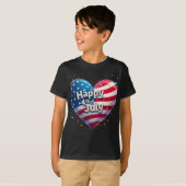 Freedom Threads: moedige Amerikaanse trots Prints T-shirt (Voorkant volledig)