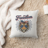 Freedom Tijger Patriottisch Vintage Gravure Shirt_ Kussen (Deken)